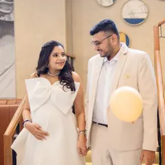 A candid shot of the happy couple. Her makeup is flawless and long-lasting, holding up perfectly through all the moments of the day.