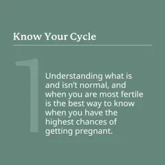 The first step is to know your cycle. Understanding what's normal for your body and identifying your most fertile days is the best way to know when you have the highest chances of getting pregnant.
