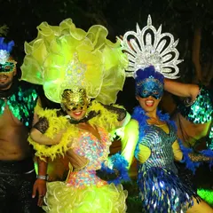 Want to go beyond the usual? We can bring any theme to life. For this wedding, we transported the guests to a Rio Carnival, creating a vibrant, high-energy Samba Drome experience with spectacular costumes and choreography.