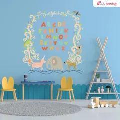 Make learning the alphabet fun with this whimsical animal-themed mural. It's a beautiful and educational addition to any playroom or bedroom.