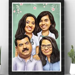 A beautiful family portrait. This was a gift for parents from their daughters, both doctors. It's a wonderful way to capture the love of a family.