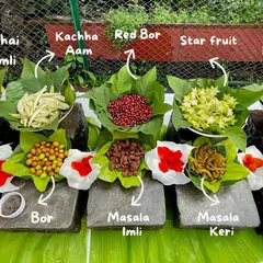 My "Bachpan ki Yaadein" counter is loaded with all your favorite childhood treats, from tangy kachha aam (raw mango) and imli (tamarind) to sweet bor (jujube) and star fruit.