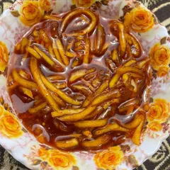 A bowl of my signature `khatti meethi` mango chutney, ready to be served. It has that perfect balance of sweet and sour, made with a traditional recipe and no artificial preservatives.
