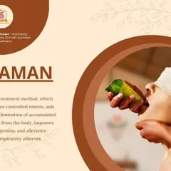 Vaman is a controlled emesis therapy used to eliminate toxins, particularly excess Kapha dosha, from the upper part of the body. I recommend this treatment for conditions like chronic indigestion, asthma, and certain skin diseases to improve respiratory and digestive function.