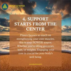 In Pilates, all support starts from the center. Your core is your power source for everything, from lifting groceries to playing with grandchildren. Engaging it correctly is crucial for your body's well-being.