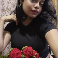 Me with some of my crochet roses. I truly believe these are flowers that will never die, a perfect symbol of eternal love for your pasandida aurat.