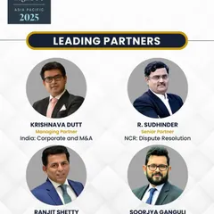 I am proud to be recognized as a 'Leading Partner' for Corporate and M&A by The Legal 500 Asia Pacific 2025, alongside several of my senior partners. This reflects our firm's leadership in the Indian legal market.