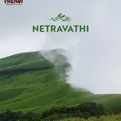 A classic view from the Netravathi trek, where clouds sweep across the sharp ridges of the Western Ghats. It's a challenging but incredibly rewarding climb.