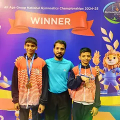 Our Sub-Junior athletes are already making their mark. Here are our medal winners from the National Championship, Jeet and Jay, with their coach Shailendra Lad. We build champions from a young age.
