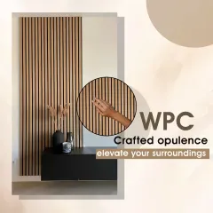 Here, I used light-colored WPC panels to create a minimalist and clean accent wall. This shows how wall cladding can add texture and interest to a space without overwhelming it, perfect for a modern Scandinavian or Japandi interior design style.
