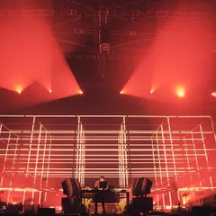 The stage design for my Dome show was insane. The grid of red lights created an intense, cage-like effect that matched the energy of my Indo-tech set.