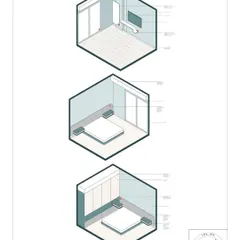 Precision in design prevents confusion on site. We use detailed axonometric drawings like these for a studio apartment to provide absolute clarity for our construction and fabrication teams. This technical documentation ensures every element, from joinery to spatial layout, is executed flawlessly.