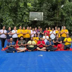 A group photo from our International Yoga Day celebration. Bringing over 300 people together, both online and offline, was a testament to our growing and vibrant community.