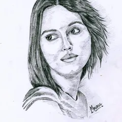 An early pencil sketch where I was practicing how to capture a thoughtful, faraway look. Every drawing is a step in the journey.