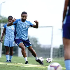 Every drill has a purpose. Leading the national team through agility ladder exercises to improve footwork, coordination, and quickness. These foundational skills are essential for high-level performance in a dynamic sport like football.