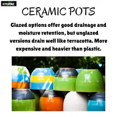 Glazed ceramic pots offer a beautiful, decorative finish for your plants. They retain moisture well and come in countless styles to match your home decor.