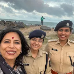 A moment of reflection in Puducherry with my daughter Isha, an IPS officer, and her colleague. The fight for justice requires strength and resolve, and seeing the next generation of officers committed to public service gives me immense hope for a safer and more equitable future.