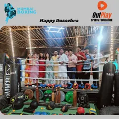 Our team celebrating Shastra Poojan in the ring. This tradition connects our modern sport to our deep cultural roots.