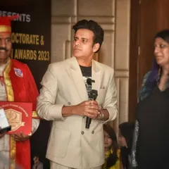 The legendary actor Manoj Bajpayee wearing a custom beige double-breasted blazer. It's an honor to create pieces for artists I admire.