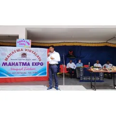 Our CEO addressing students at Mahatma Vidyalaya during their science expo. We are committed to working at the grassroots level to bring STEM education to rural India.