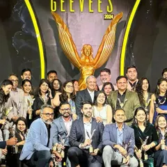 A group photograph with fellow winners at the GeeVees 2024 awards. Being recognized among such talented peers in the design industry is a true honor.