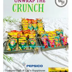 This graphic announces the successful delivery of custom snack hampers to the PepsiCo office. It showcases my ability to work directly with major corporations to create on-brand gifts for their teams and events.