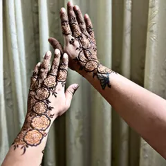 A beautiful and modern design featuring shaded roses climbing up the hands. This style is perfect for someone who wants a floral, non-traditional look.