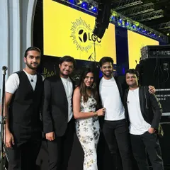 A group photo with the team after a successful show for ABInBev. We pride ourselves on being easy to work with and delivering a performance that exceeds expectations.