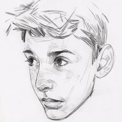 This expressive pencil portrait showcases the techniques taught in our portrait drawing classes. We focus on capturing likeness and emotion through careful observation, line work, and shading.