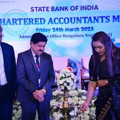 Inaugurating a Chartered Accountants meet at the State Bank of India. My deep roots in the financial world are invaluable when creating investment proposals and financial models for food startups.