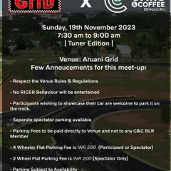 The official announcement for a Cars & Coffee 'Tuner Edition' meetup, detailing the rules and schedule. We work with clubs to ensure smooth and respectful events.