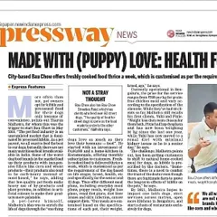 I was featured in the Indian Express for my work in providing healthy, fresh food for dogs. This article highlights my fight against low-quality commercial pet food and my focus on creating customized, nutritious meals made with puppy love.