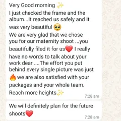 Thank you for this heartfelt message! Knowing that you and your family loved the photos and that the album reached you safely makes all the hard work worthwhile. I'm so glad you were satisfied with the entire experience.
