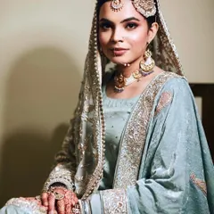 Doesn't she look like a true Shehzaadi? For this Nikah ceremony, I created a regal and elegant look with soft, defined eyes and a matte lip, letting her natural beauty and exquisite outfit shine.