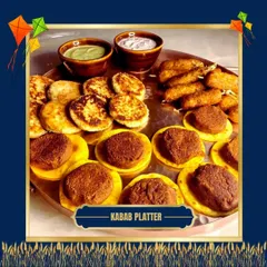 Our vegetarian Kebab Platter is a feast for the senses. It features melt-in-your-mouth Galouti Kebab, creamy Dahi Kebab, and flavorful Seekh Kebab, crafted with pure veg goodness.