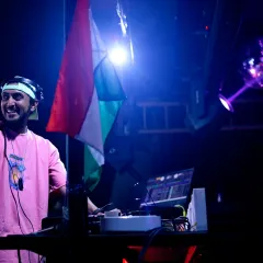A proud moment during a Republic Day celebration set, with the Indian flag right next to my console.