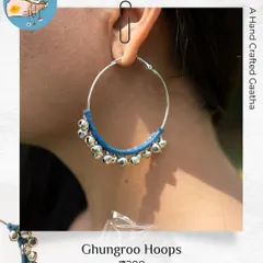 Make some noise with these 'Ghungroo' hoops! I've combined traditional ghungroos with my crochet work for a fun, fusion look that jingles with every step.