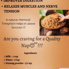If you are craving a quality nap, Ayurveda offers a simple solution for better sleep. A warm drink with nutmeg contains a natural chemical called Trimyristin, which helps improve sleep quality, aids digestion, and relaxes muscle tension.