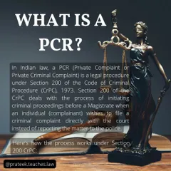 What is a Private Criminal Complaint (PCR)? A PCR under Section 200 of the CrPC allows an individual to initiate criminal proceedings directly before a Magistrate, bypassing the police. This is an alternative to filing an FIR.
