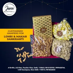 My customized hampers for Lohri and Makar Sankranti are a big hit. They are filled with festive essentials like peanuts, popcorn, and til gajak.
