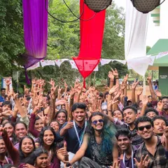 A moment with the amazing crowd at a college fest. The energy from the students is what fuels my performance. It's all about creating these shared memories.