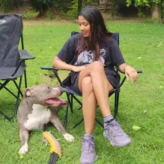 A beautiful moment of connection. Building a bond of trust is the foundation of all my training, regardless of the breed.