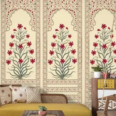 This elegant panel design from the Florina collection is inspired by traditional Indian arches and floral motifs. It's a perfect way to add a touch of heritage and artistry to your living space.