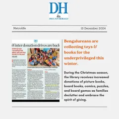 Featured in the Deccan Herald for our winter donation drive. I am so grateful for our community's spirit of giving.