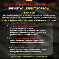 Did you know that even jointly-owned ancestral homes and future income from rental properties can be attached to recover a business debt if you are a guarantor? We break down three shocking ways your family property is at risk under the IBC.