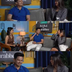A collage from my appearance on the 'Chit Chat with Sourabhee' talk show. It was amazing to share my story alongside Indian Idol winner Sourabhee Debbarma and Mr. Tourism World India Mithun Debbarma.