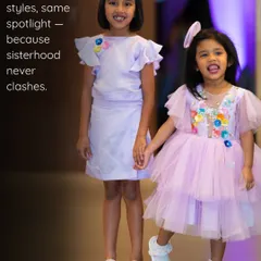 No more outfit envy. This Rakhi, celebrate sisterly love with coordinated lilac outfits. One in a dreamy tulle dress, the other in a chic and simple matching set.