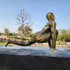 This life-size yoga statue depicts the 'Ashwa Sanchalanasana' (Equestrian Pose), showcasing the dynamic flow and muscular detail we sculpt into each figure.
