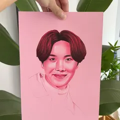 This is a monochromatic portrait of J-Hope from BTS. I love how the single color theme brings a unique mood and cohesiveness to the artwork.