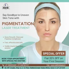 Laser treatments are a fast, safe, and effective way to say goodbye to uneven skin tone. As this informational graphic shows, many clients see visible results right from the first session.